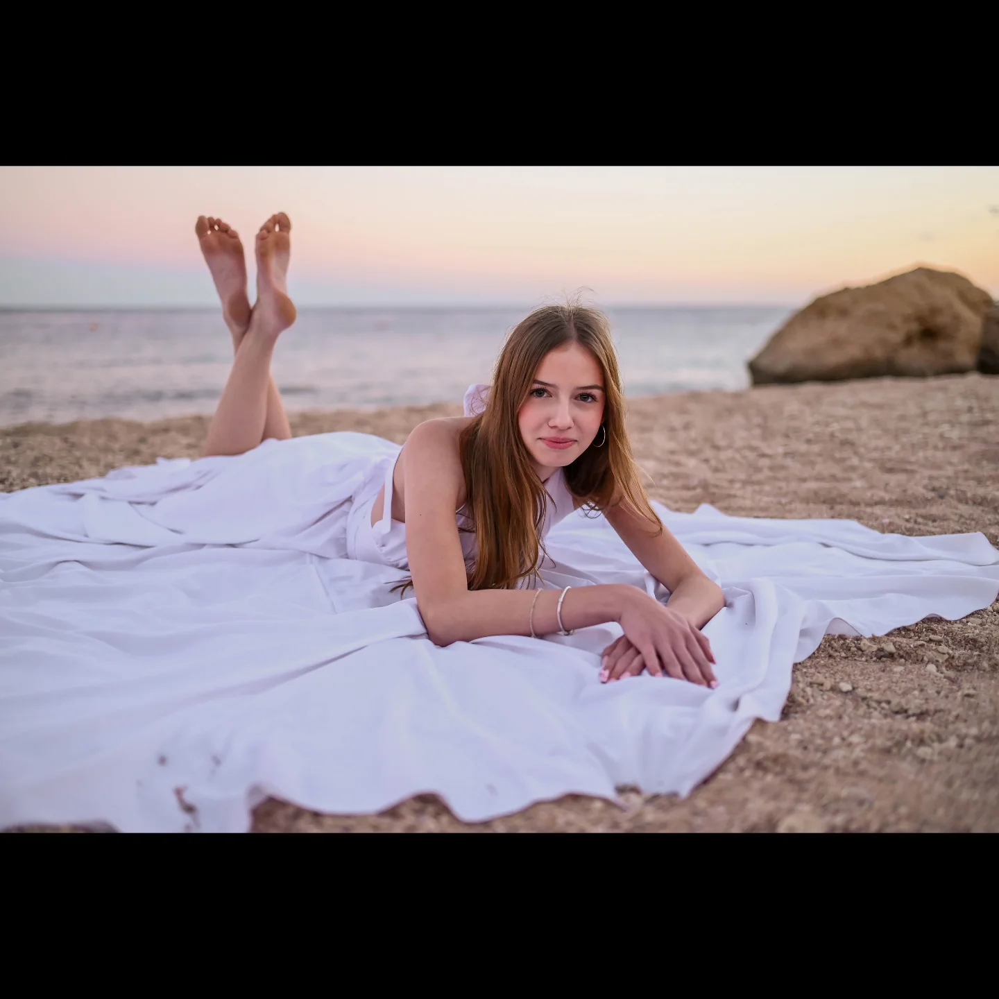 Beautiful girl in white dress