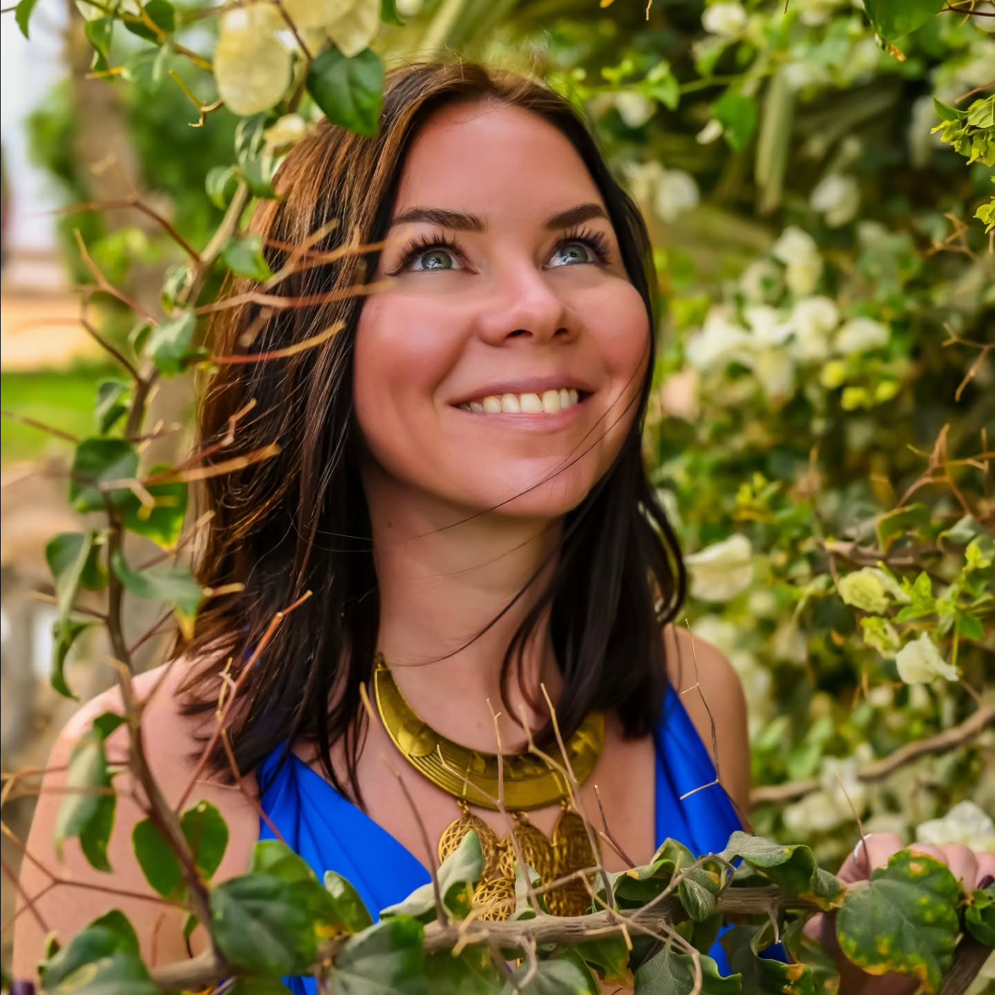 Portrait with flowers